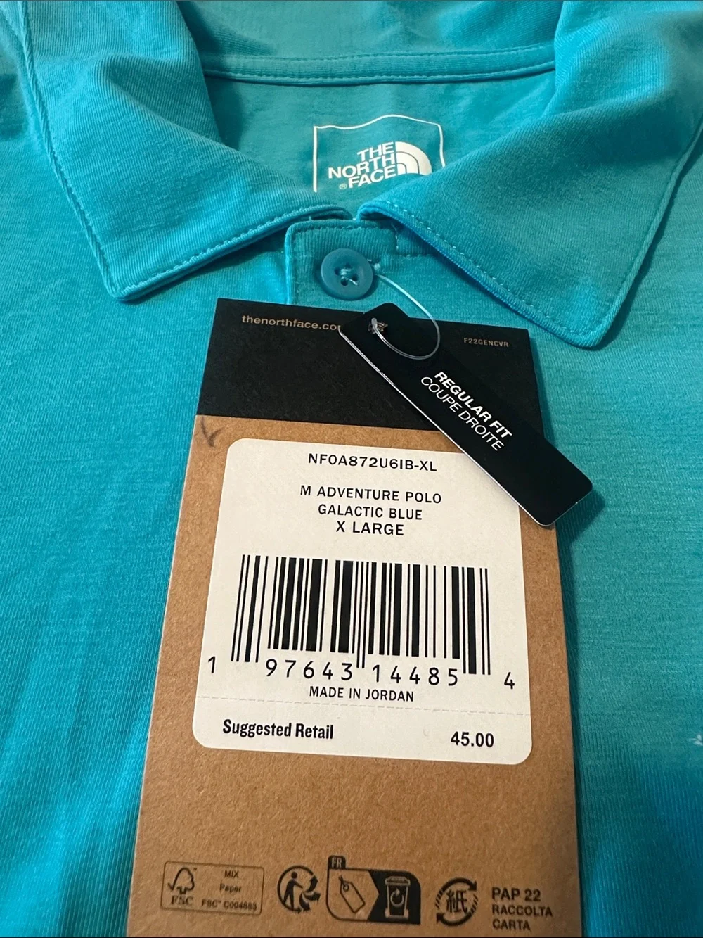 The North Face Men’s Adventure Polo Shirt Galactic Blue